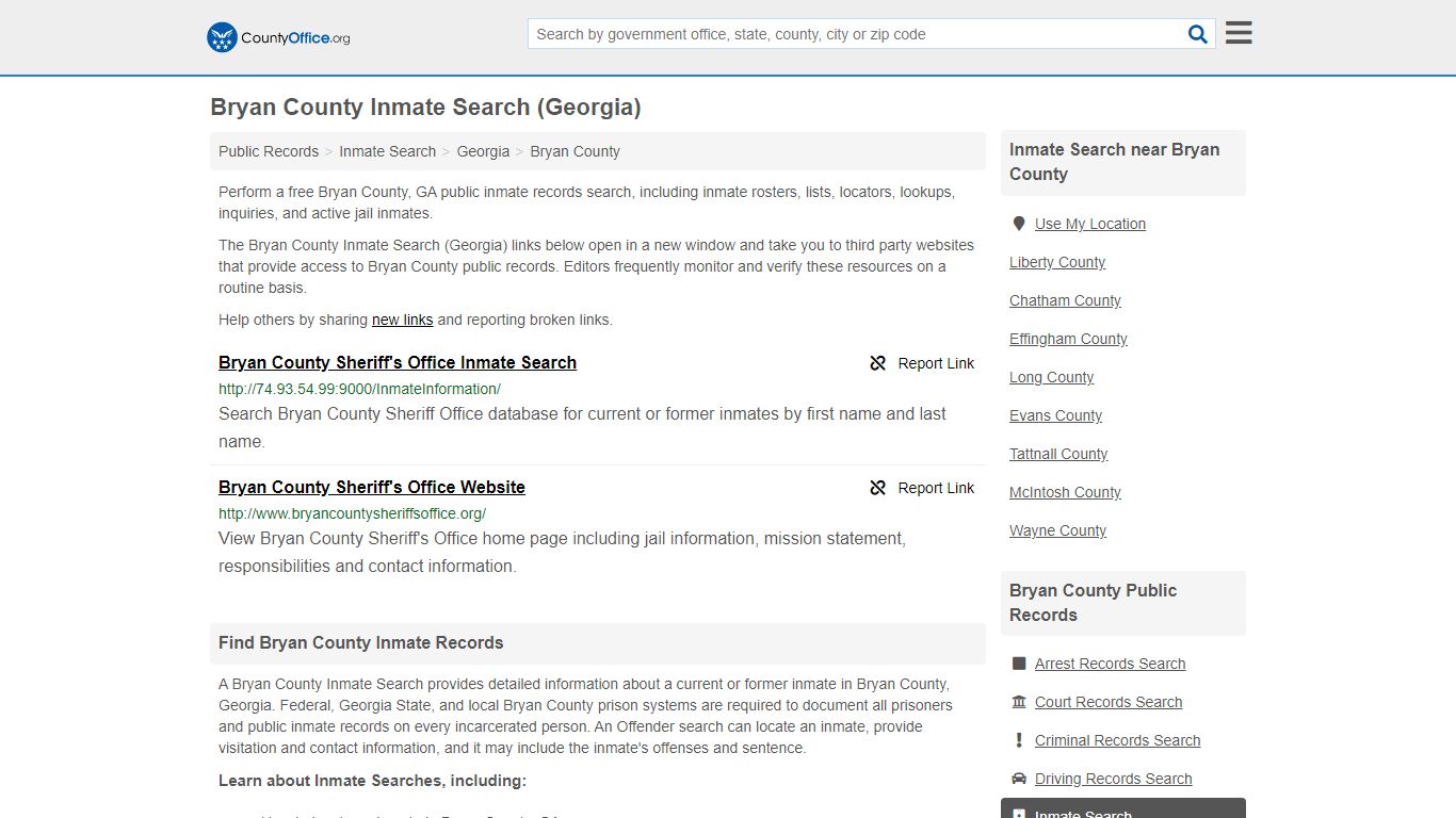 Inmate Search - Bryan County, GA (Inmate Rosters & Locators)